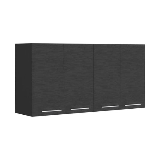 Wall Mounted Accent Cabinet With Five Shelves - Black / White