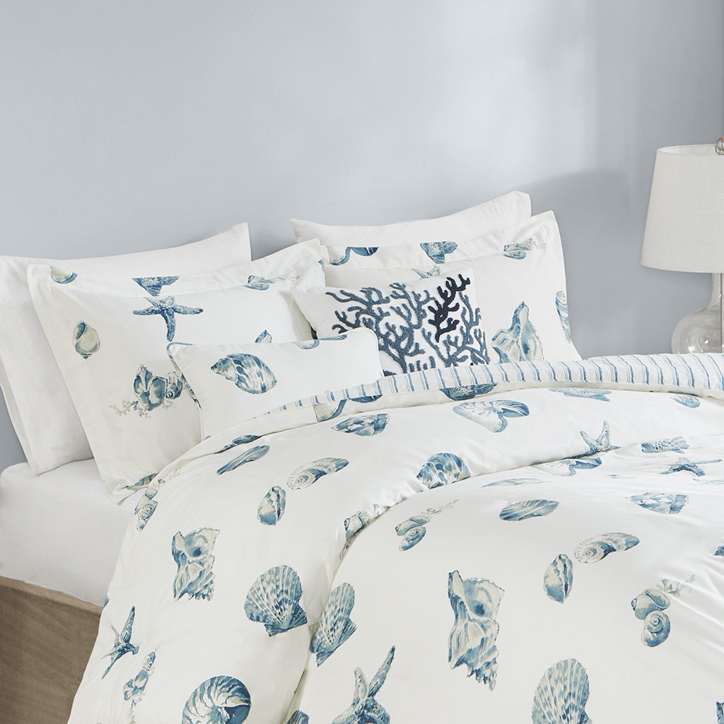 3 Piece Duvet Cover Set In Blue