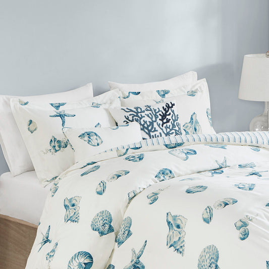 3 Piece Duvet Cover Set In Blue