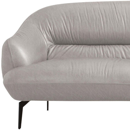 Leather Loveseat - Gray / Black