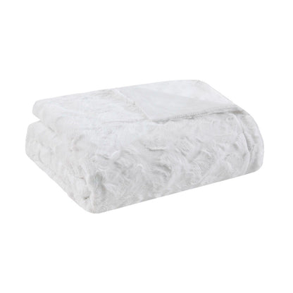 Oversized Faux Fur Throw - White