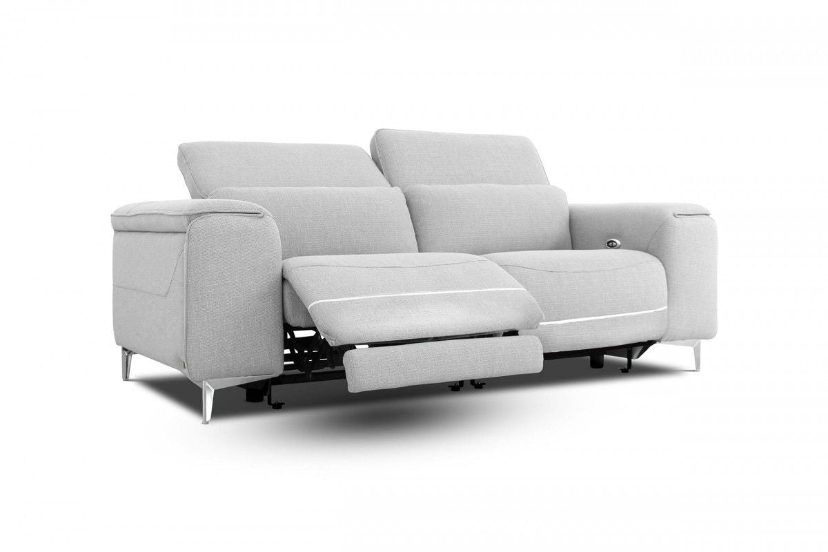 Power Reclining Love Seat - Gray / Silver