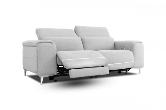 Power Reclining Love Seat - Gray / Silver