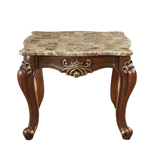 Shalisa - End Table - Marble & Walnut