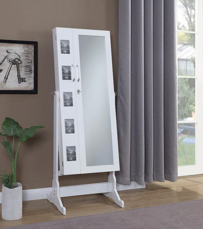 Doyle - Cheval Mirror With Jewelry Storage - White