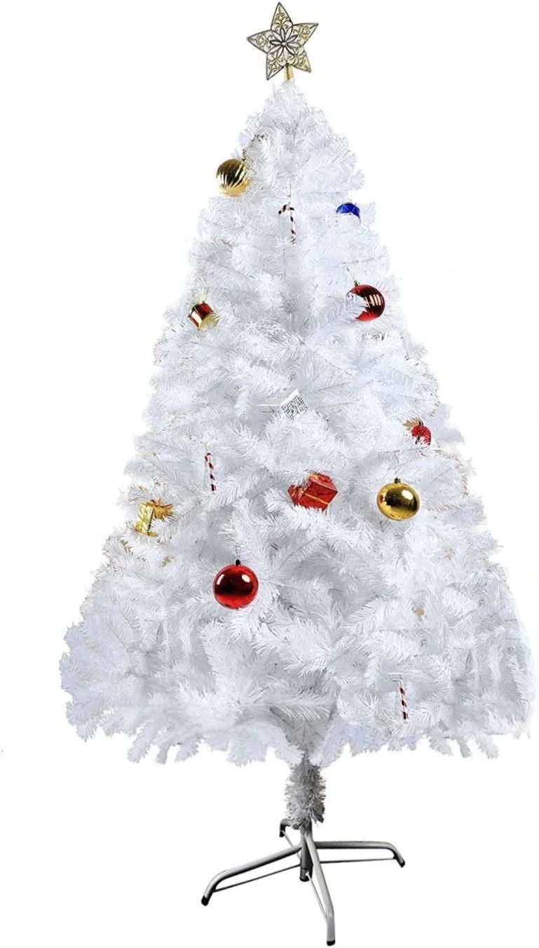 5Ft Premium Spruce Artificial Christmas Tree With Metal Stand - White