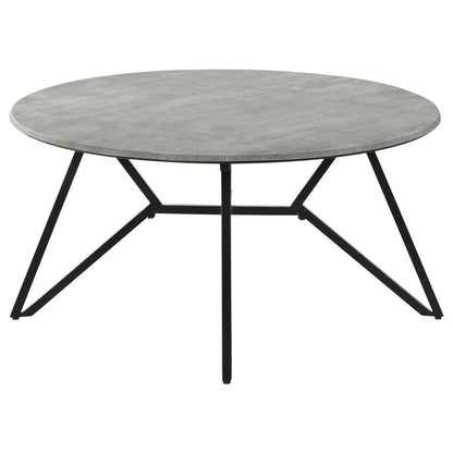 Hadi - Round Smart Top Coffee Table - Cement