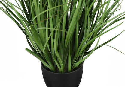 23" Tall, Artificial Plant, Grass, Indoor, Faux, Fake, Table, Greenery, Potted, Real Touch, Decorative - Green / Black