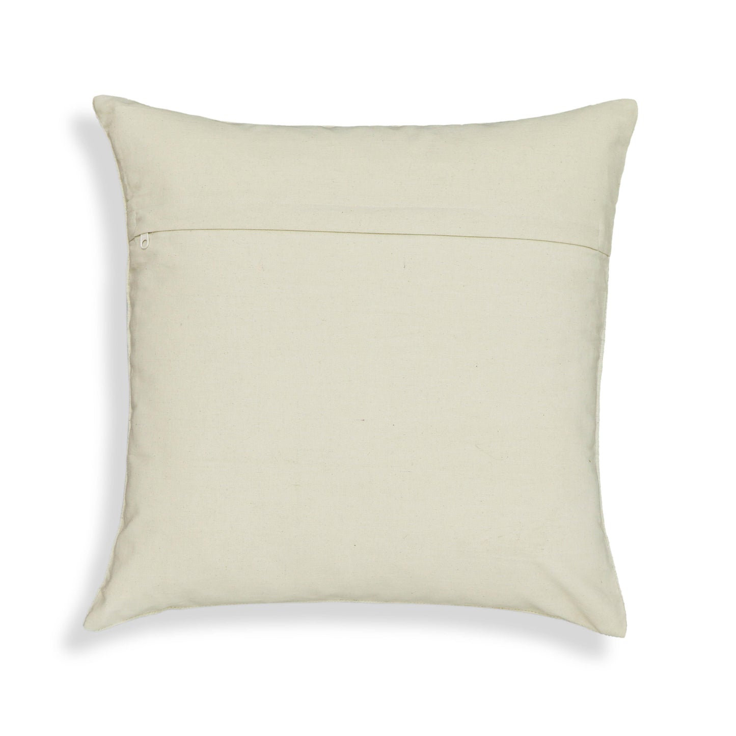 Aztec - Wool Square Accent Cushion - Cream / Indigo