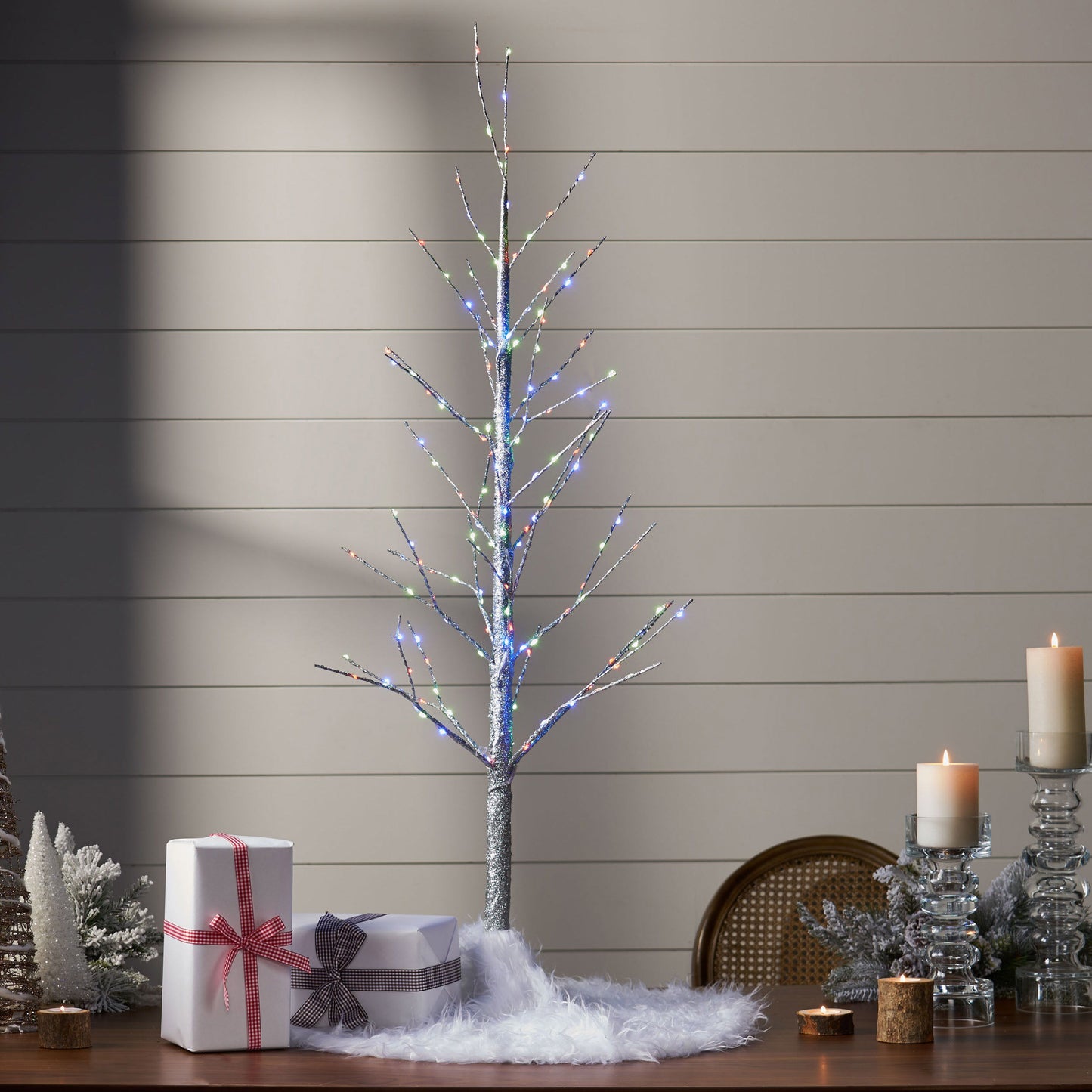 4Ft Paper LED Tree - Silver