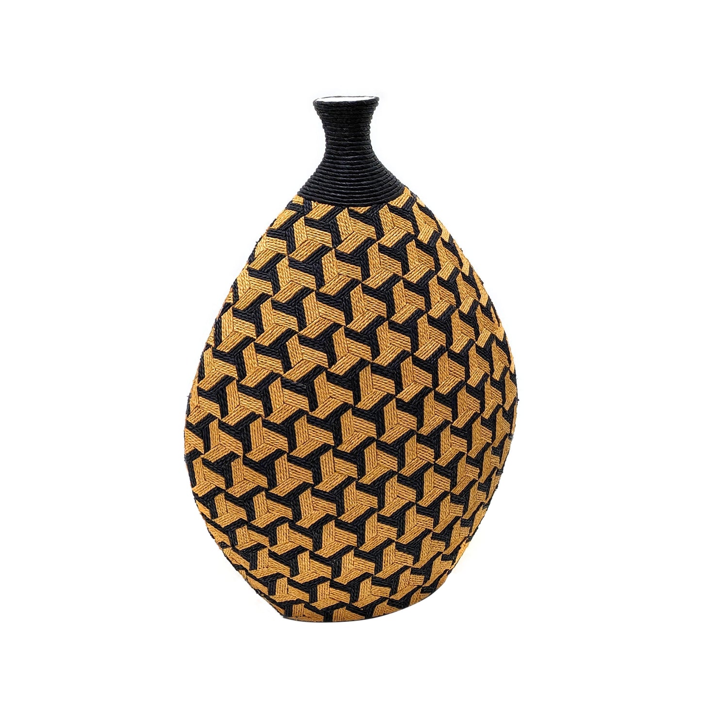 Jahia - Geometric Vase - Light Brown