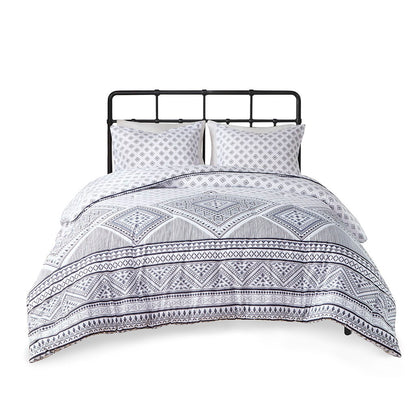 Reversible Comforter Set, White / Black