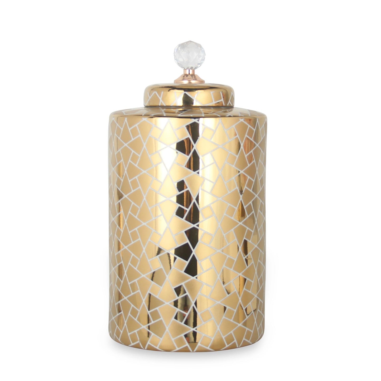 Exquisite Gold Ginger Jar With Removable Lid