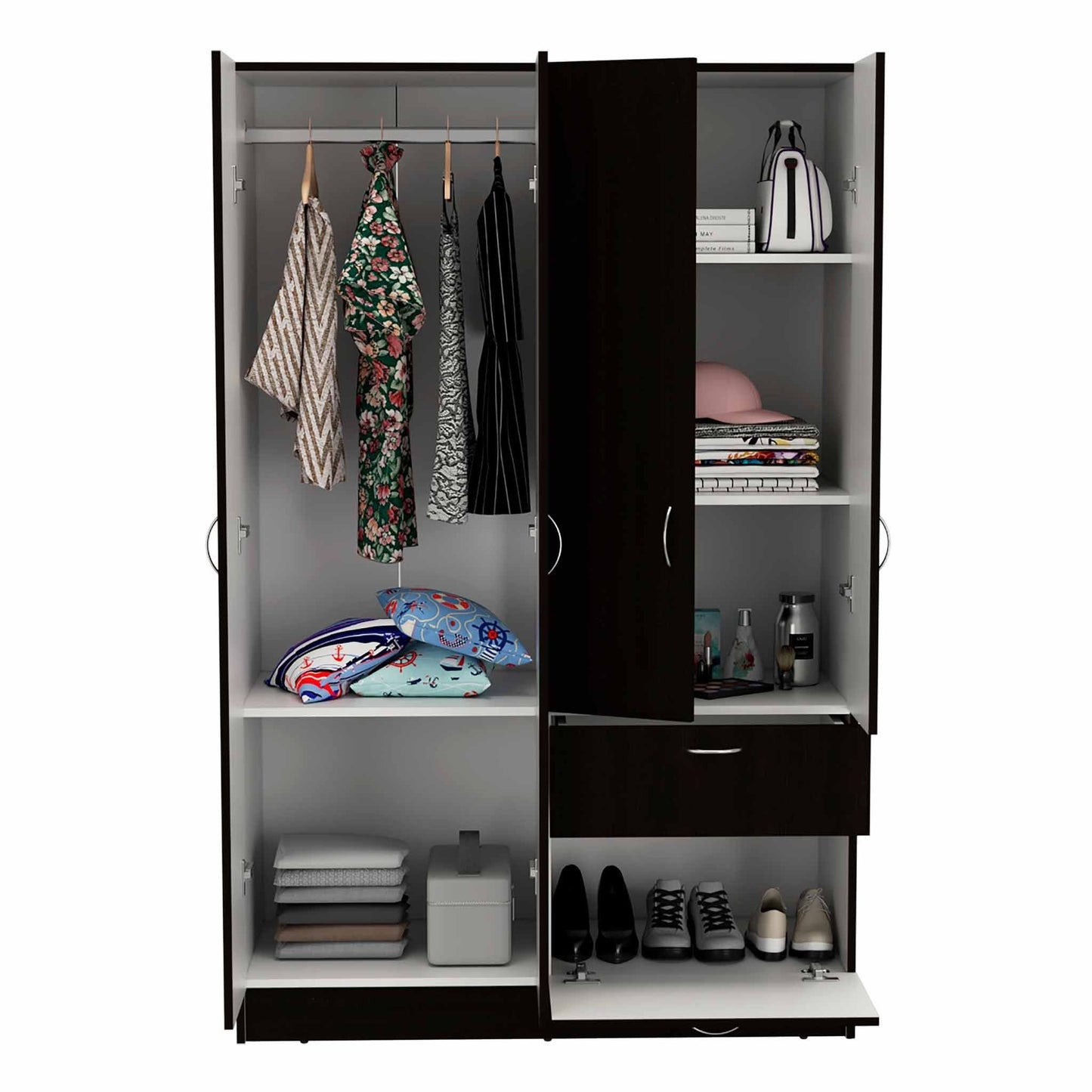 Armoire Combo Dresser - Black / White