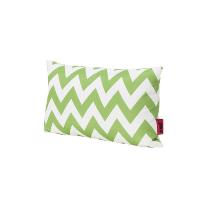 Marisol Chevron Rectangular Pillow - White / Green