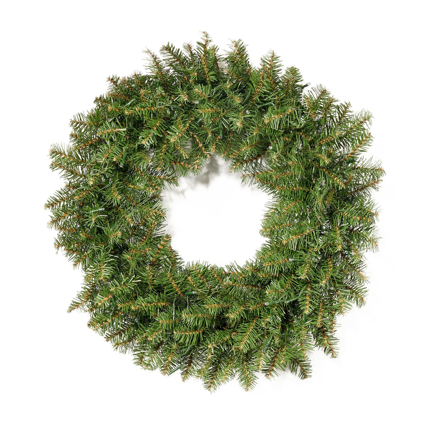 Dunhill Wreath With With 50 Warm White LED Lights With Timer - Battery Operated - Outdoor, 220 Tips