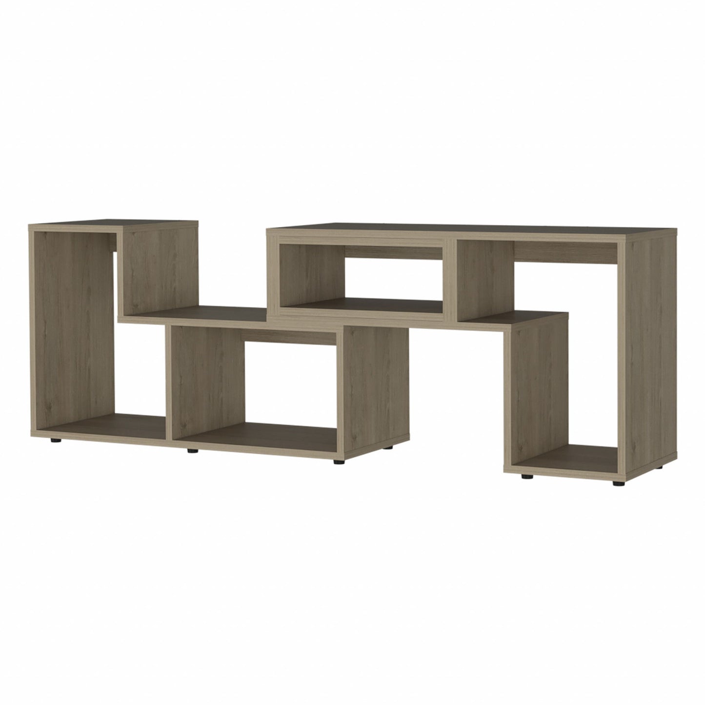 Particle Board Open Shelving TV Stand - Wood Brown