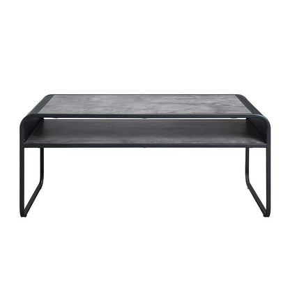 Raziela - Coffee Table - Concrete Gray & Black Finish