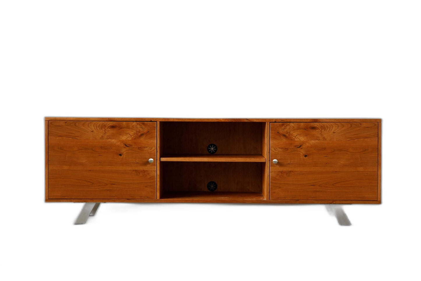 Wood Cabinet, Enclosed Storage TV Stand - Brown