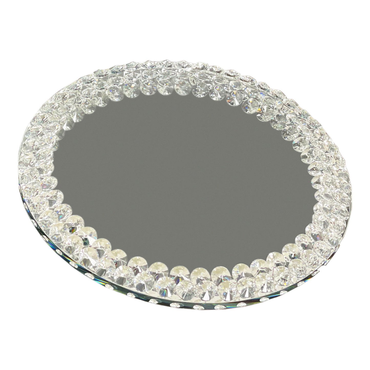 Ambrose Exquisite Lazy Susan Mirrored Spinning Tray In White