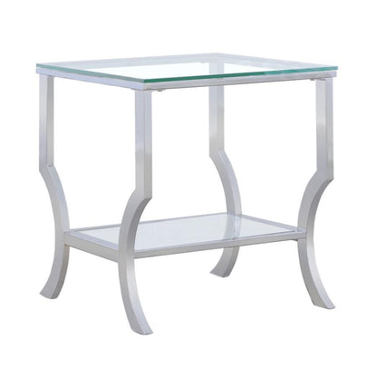 Saide - Square Glass Top Side End Table - Chrome