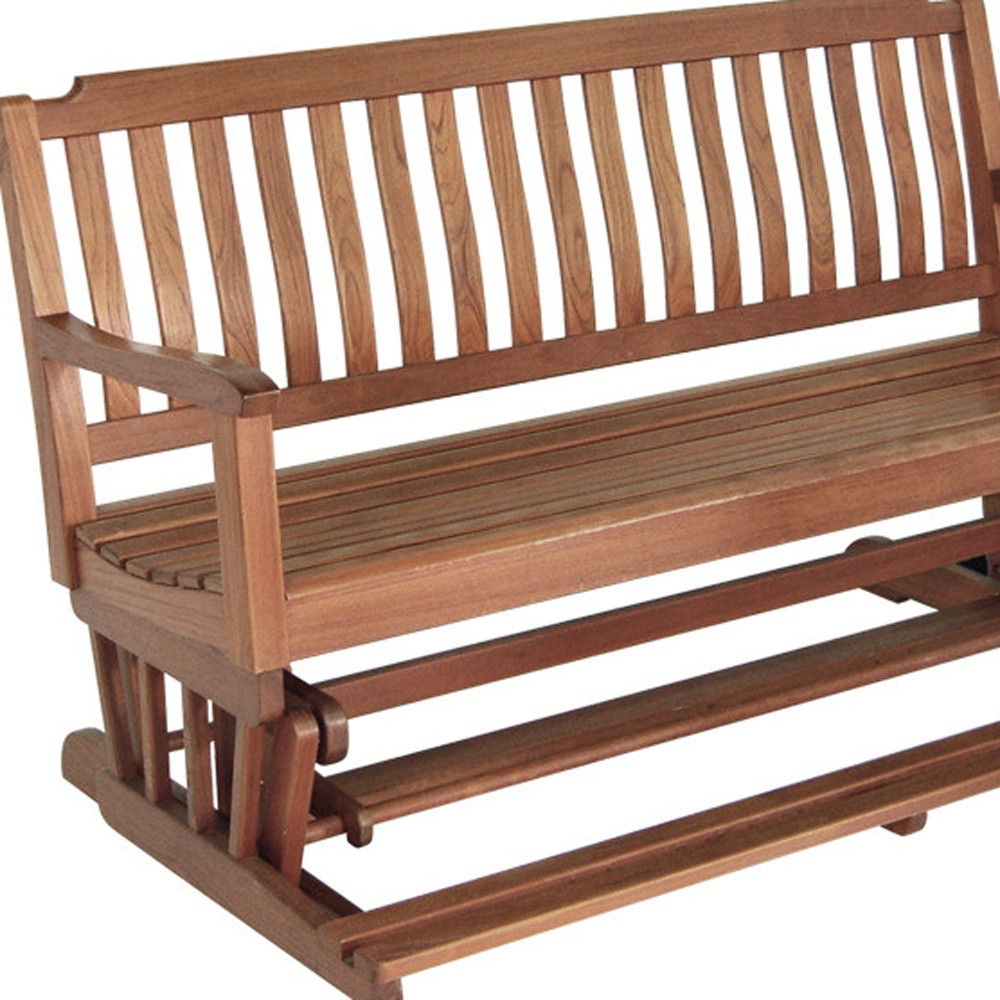 Solid Teak Outdoor Glider Bench - Brown