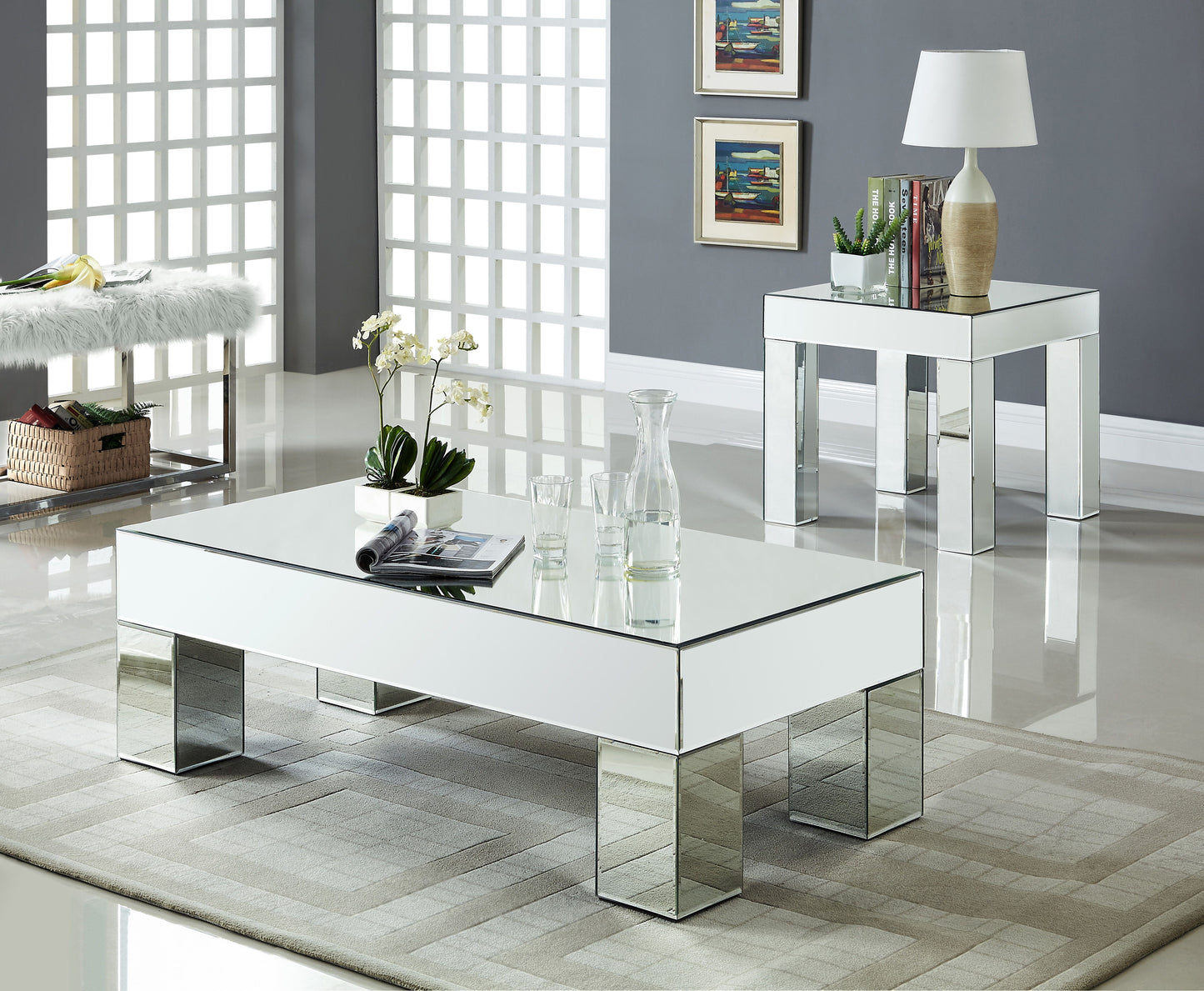 Lainy - Coffee Table - Pearl Silver