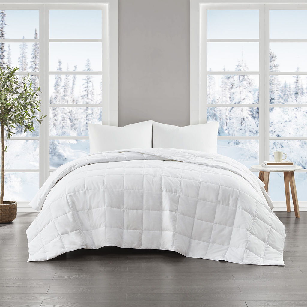 Goose Feather And Down Filling All Seasons Blanket, White