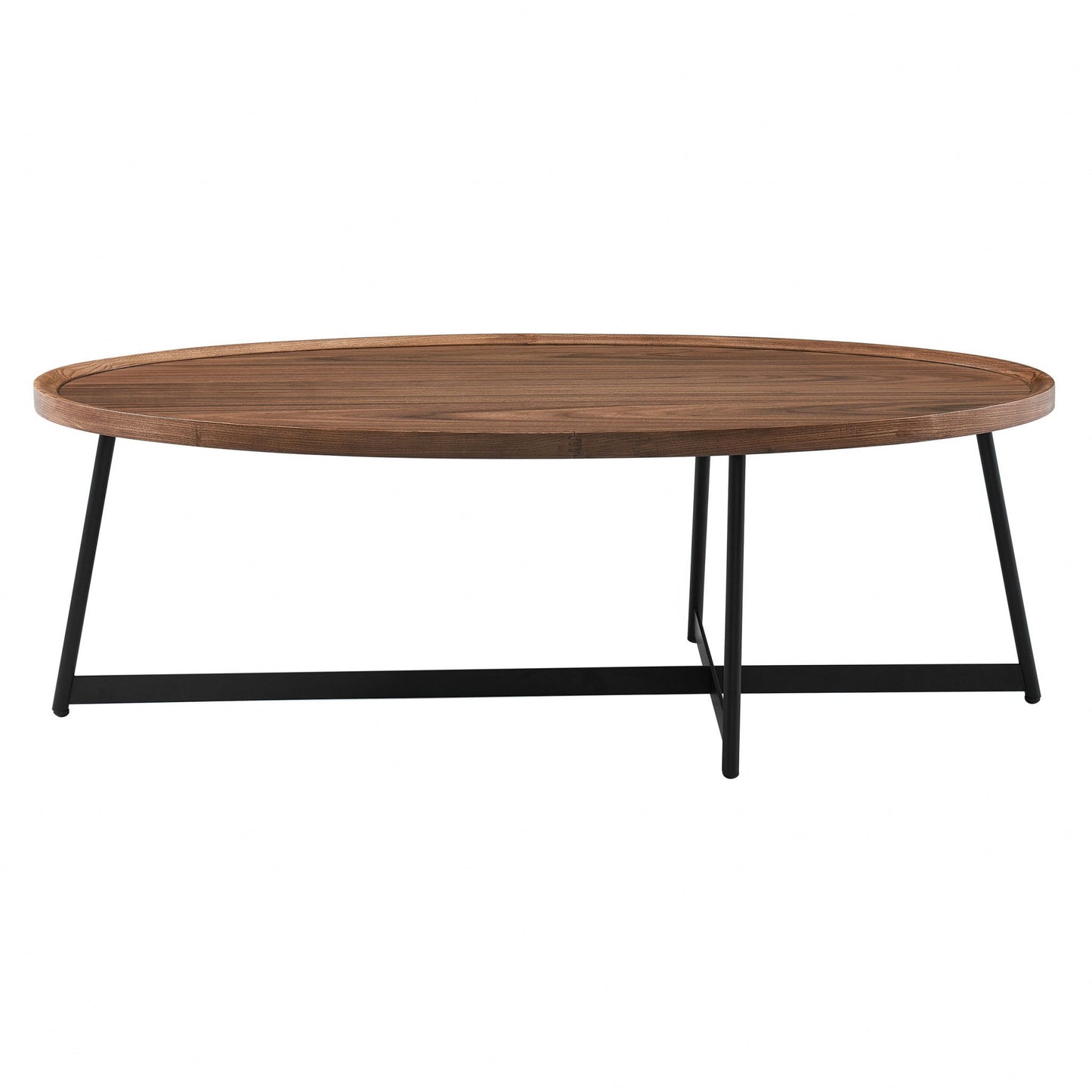 Metal Oval Coffee Table - Brown / Black