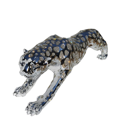 Ambrose Diamond Encrusted Chrome Plated Panther (40" X 8"W X 10"H)