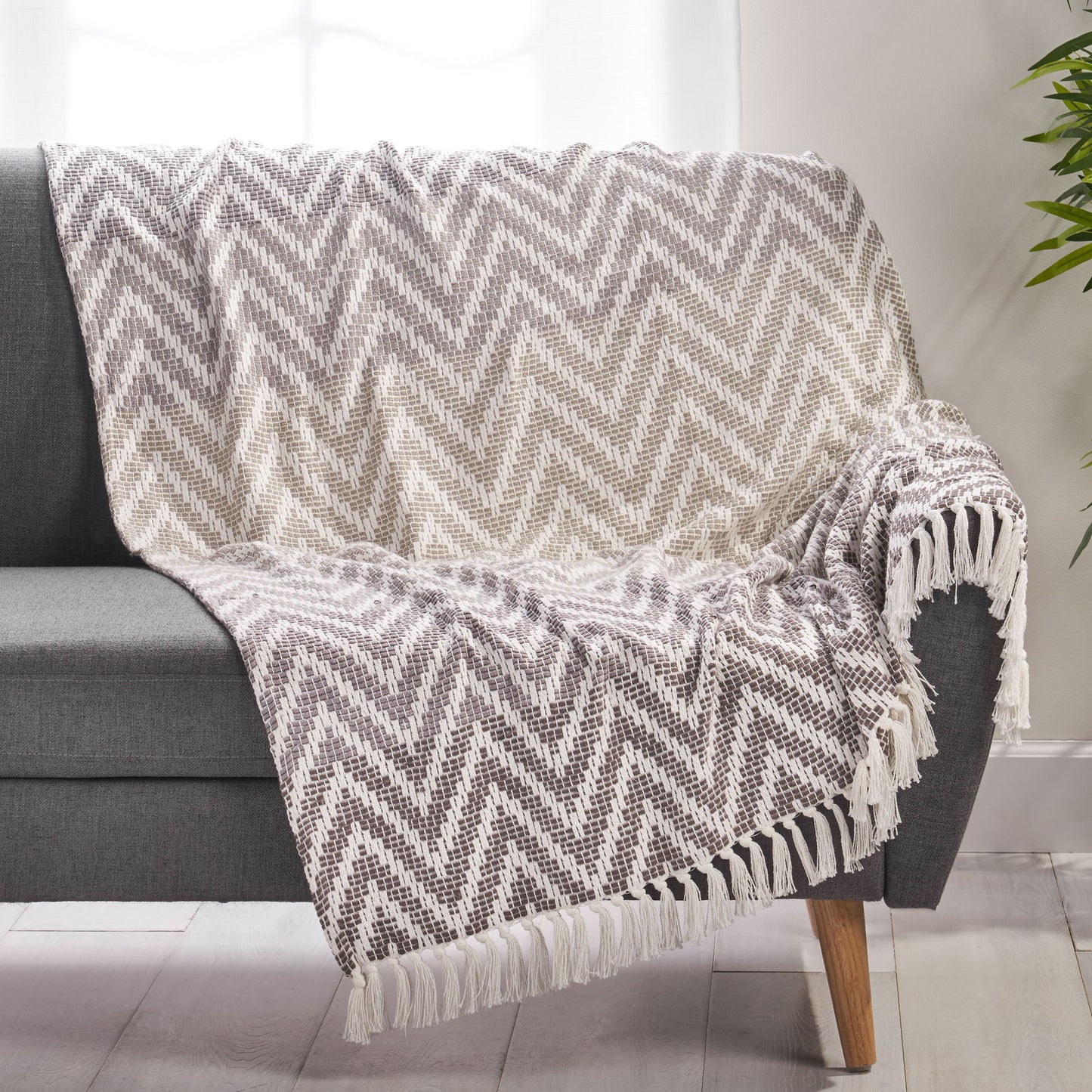 Chevron Throw - Beige