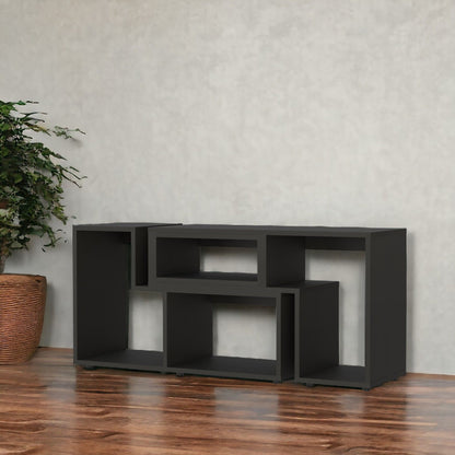 63" Open Shelving TV Stand - Black