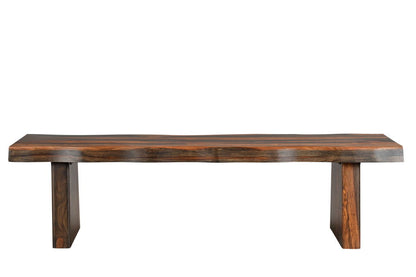 Solid Wood Dining Bench - Dark Brown