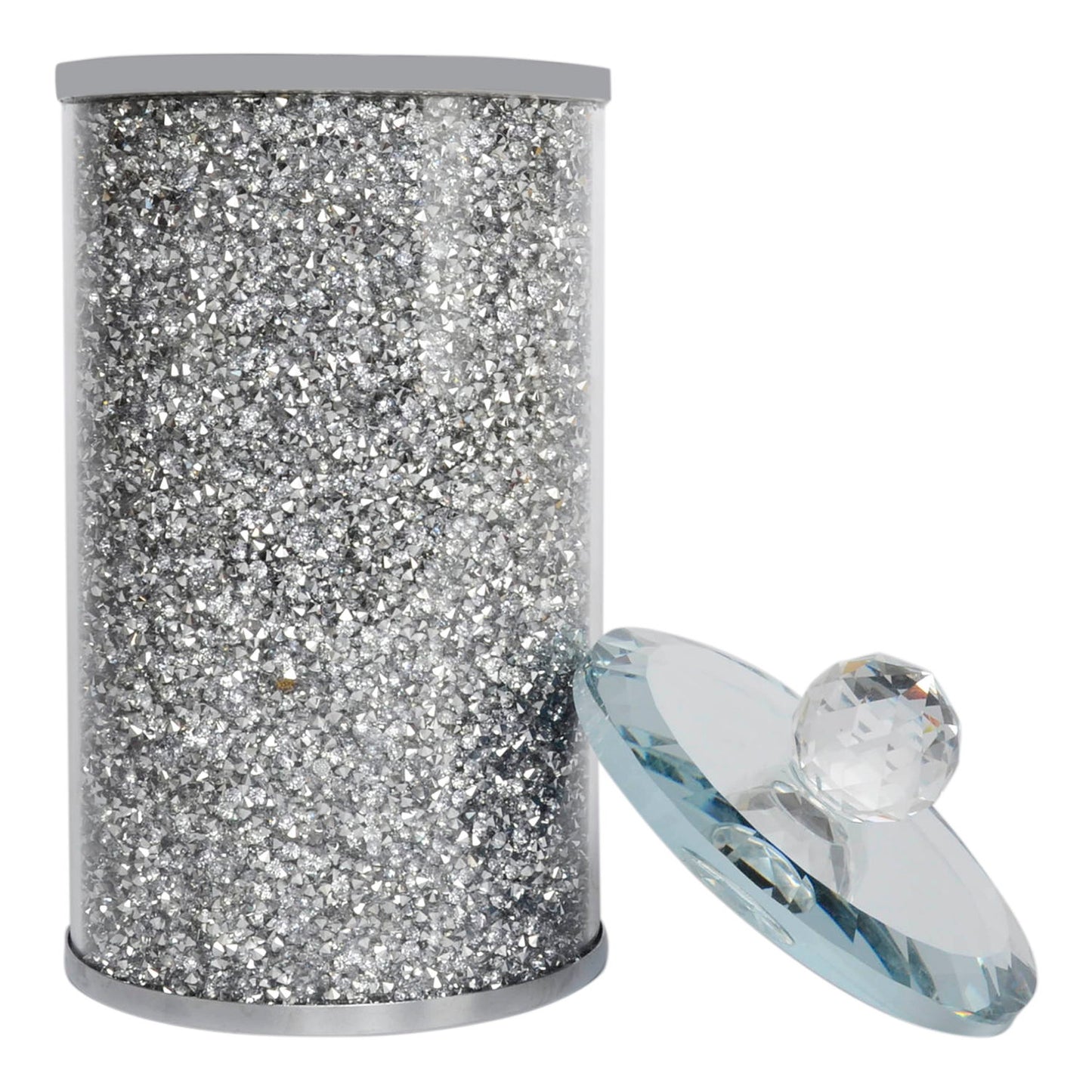 Ambrose Exquisite Glass Canister In Gift Box - Silver