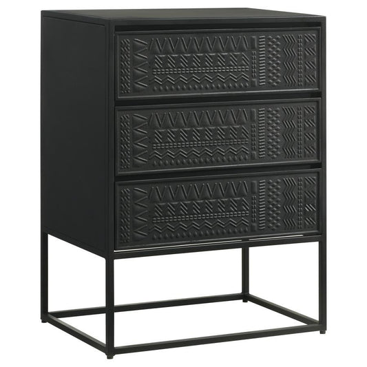 Alcoa - 3-Drawer Multi-Purpose Tall Accent Cabinet - Black