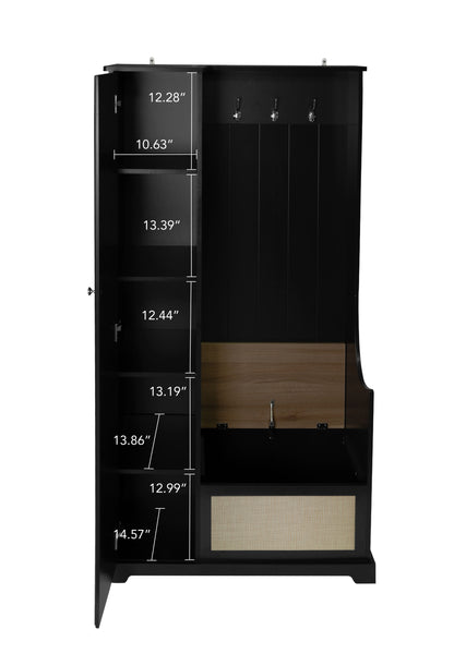 1 Door Closet, Suitable For Living Room, Entryway, Bedroom - Black