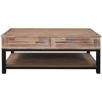 Gewnee - Lift Top Coffee Table With Storage Shelf - Brown