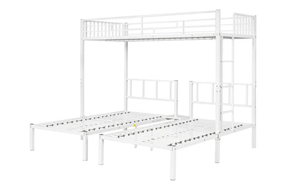 Triple Twin Bunk Bed/ Can Be Separated into 3 Twin Beds/ Sturdy Metal/ Noise Reduced/ Bunk Bed for Three/ Safety Guardrail/ CPC Certified/ No Box Spring Needed