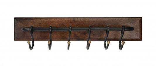 Iron & Wood Wall Rack - Glendo