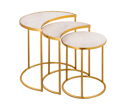 Crescent - Nesting Tables - White