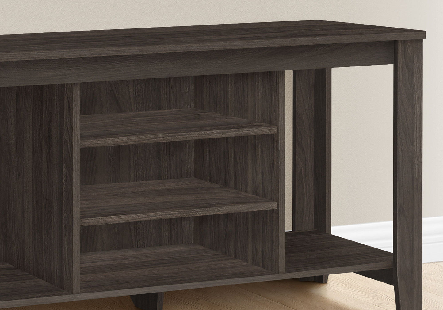 Open Shelving TV Stand - Brown