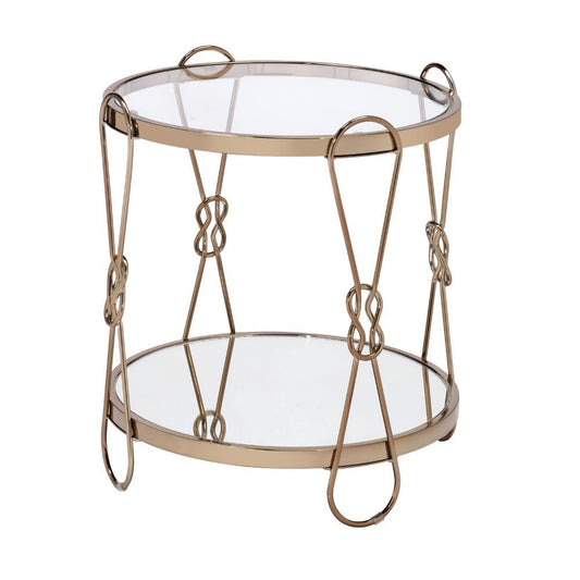 Zekera - End Table - Champagne & Mirrored