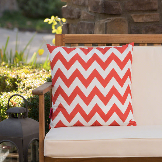 Marisol Chevron Square Pillow - Orange