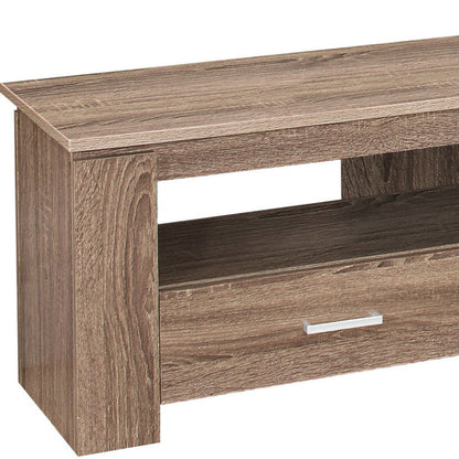 Open Shelving TV Stand - Deep Taupe