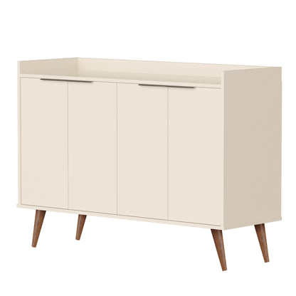 Buffet Accent Chest With Six Shelves - Off-White And Natural