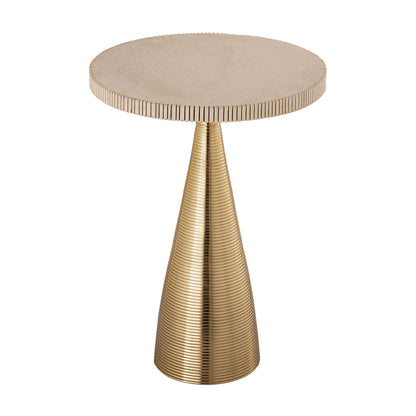 Celeste - Ribbed Side Table - Beige