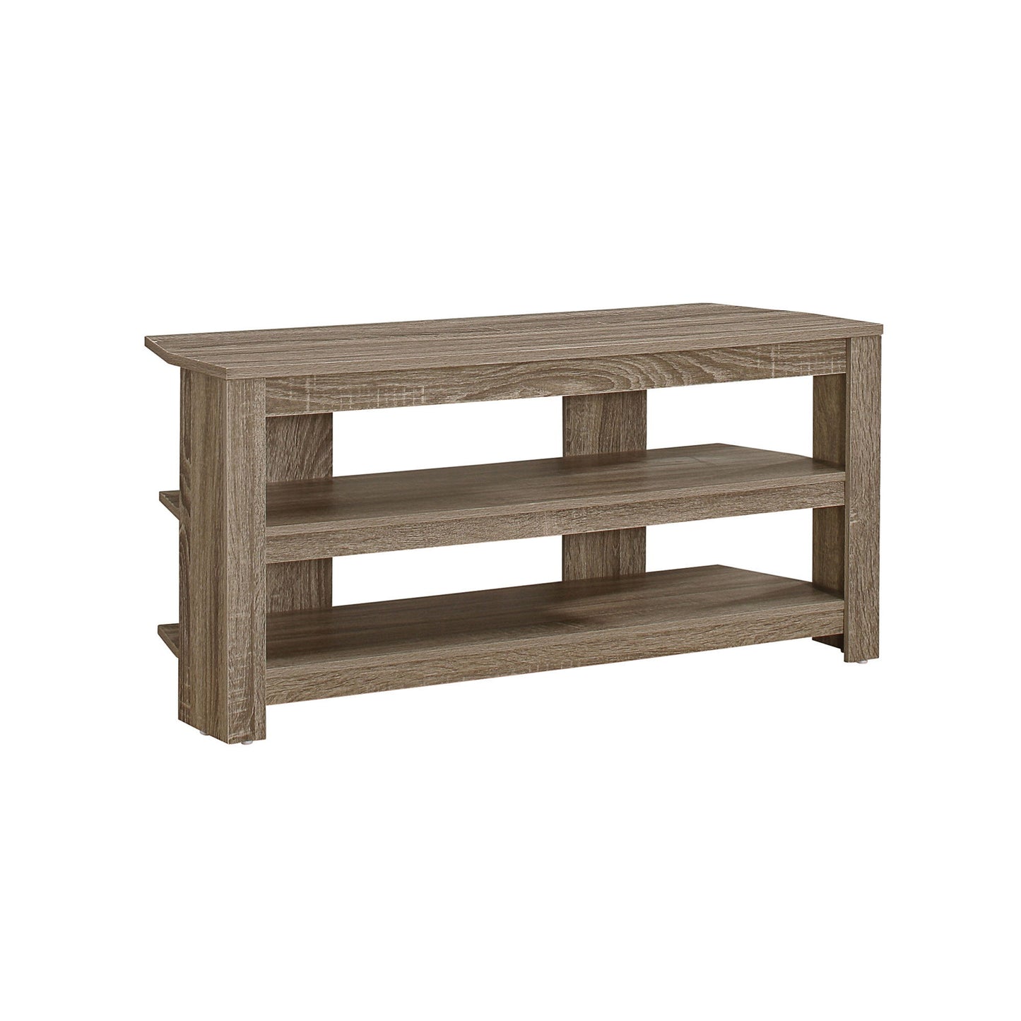 Open Shelving Wooden TV Stand - Deep Taupe