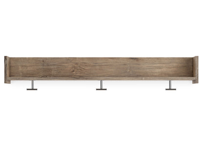 Oliah - Natural - Wall Mounted Coat Rack W/shelf