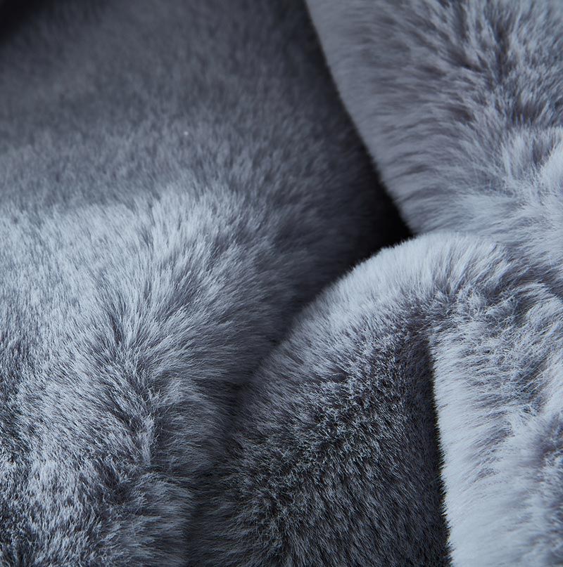 Cassilda Luxury Chinchilla Faux Fur Throw Blanket (50" X 60") - Gray