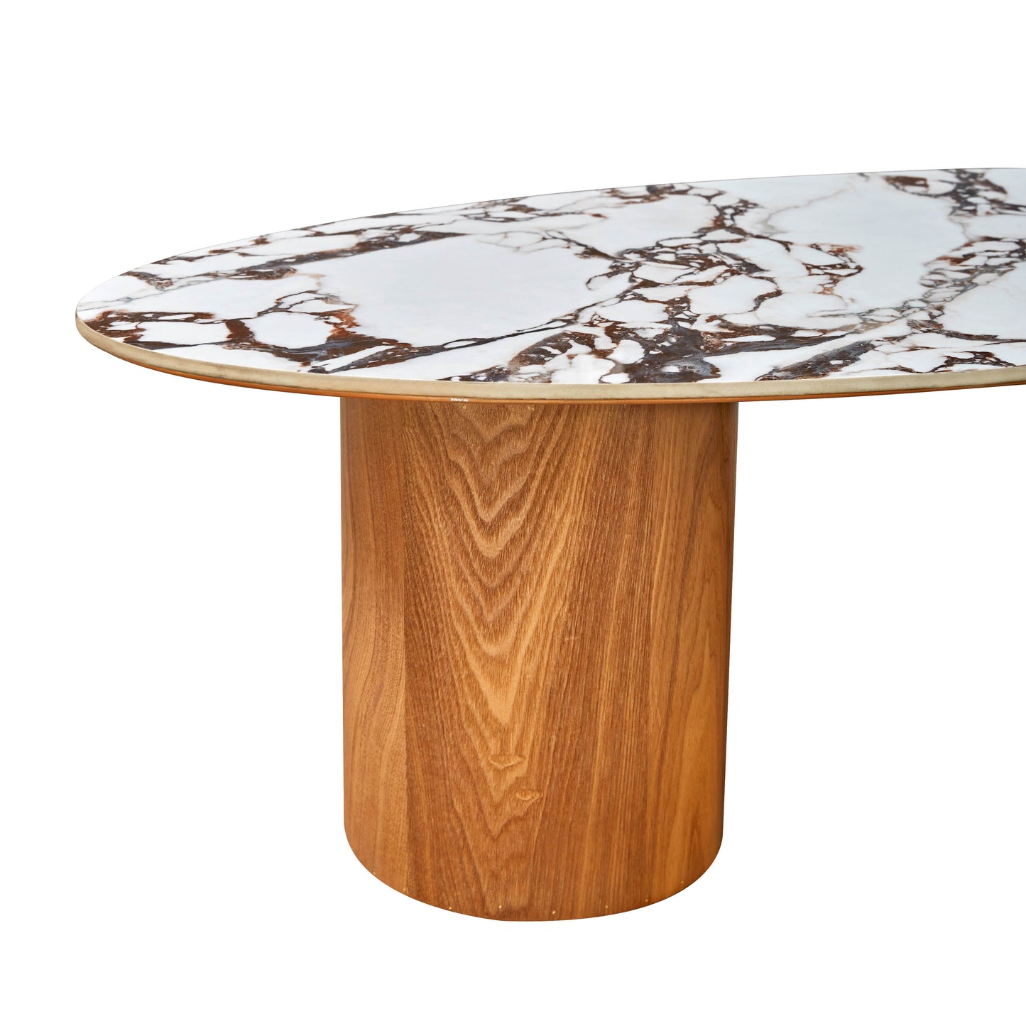 Tamara - Marble Ceramic Oval Coffee Table - Light Brown